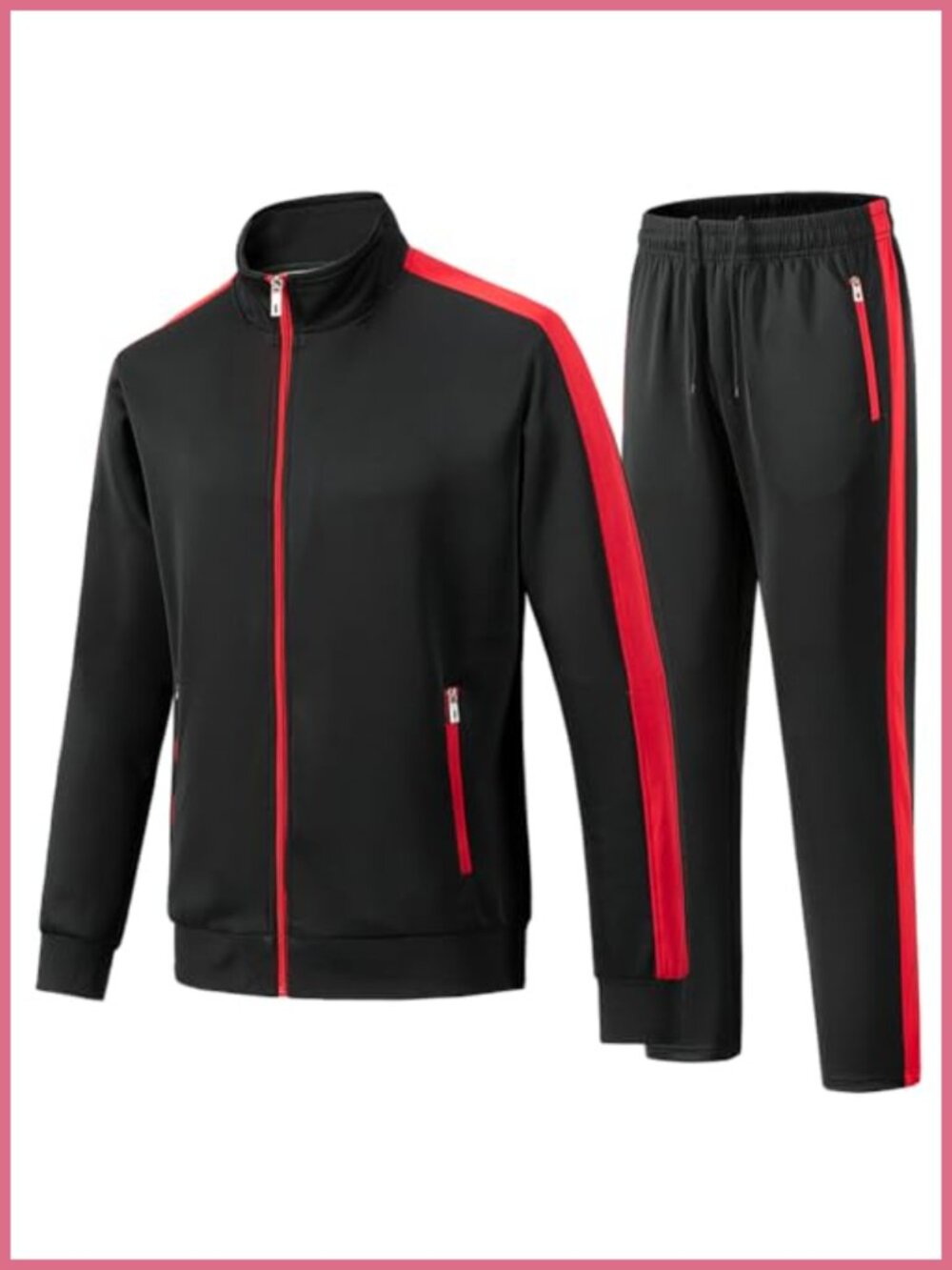 Men's 2 Piece Tracksuit Set Zip Up Sweatsuit Jacket & Pants Activewear